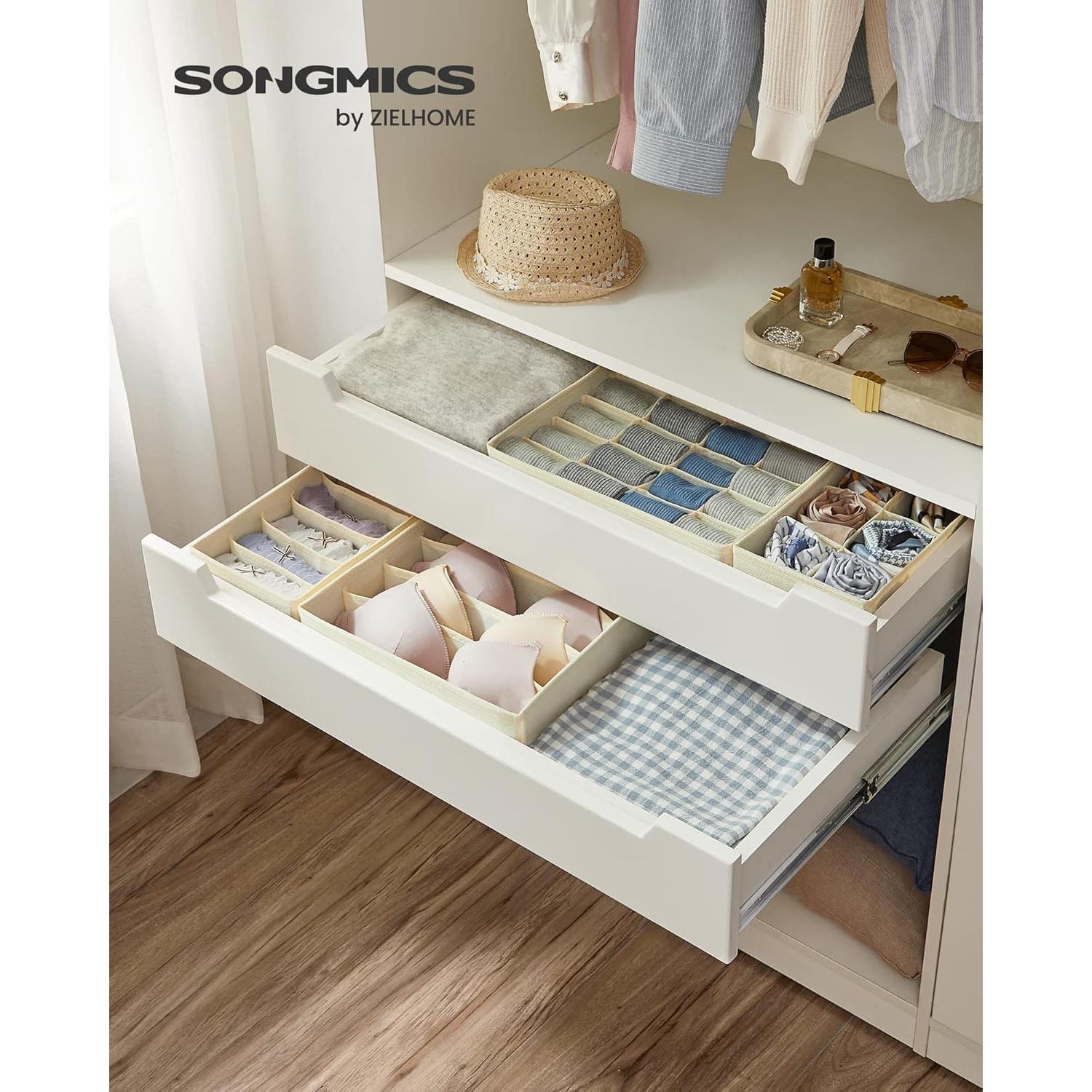 Set od 4 kutije za pohranu, organizatori ladica različitih dimenzija, bež boje | SONGMICS-vitahome.hr