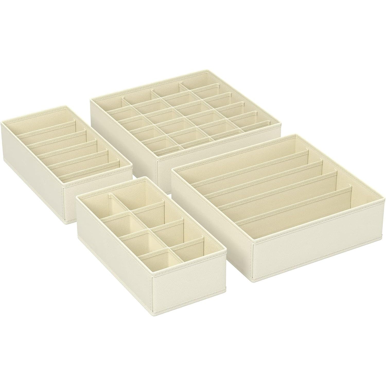 Set od 4 kutije za pohranu, organizatori ladica različitih dimenzija, bež boje | SONGMICS-vitahome.hr
