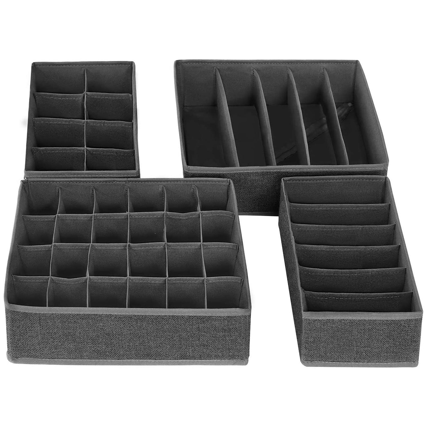 Set od 4 sklopiva organizatora ladica, različitih dimenzija, sive boje | SONGMICS-vitahome.hr