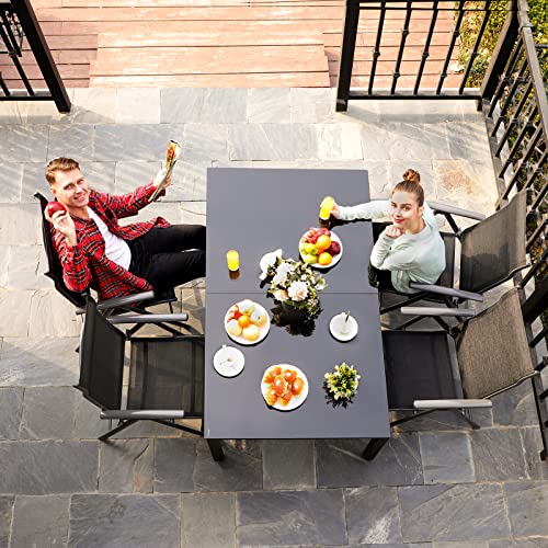 Set od 4 sklopive vrtne stolice, naslon za leđa s 8 podesivih razina, crne | SONGMICS-vitahome.hr