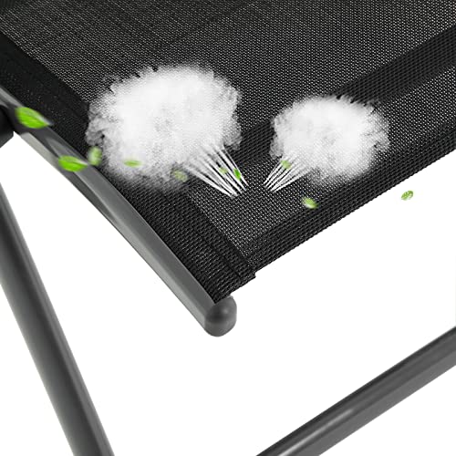 Set od 4 sklopive vrtne stolice, naslon za leđa s 8 podesivih razina, crne | SONGMICS-vitahome.hr