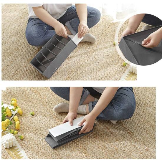 Set od 4 tekstilna, sklopiva organizatora za ladice, kutije za pohranu, sive | SONGMICS-vitahome.hr