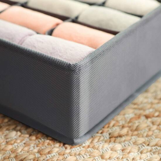 Set od 4 tekstilna, sklopiva organizatora za ladice, kutije za pohranu, sive | SONGMICS-vitahome.hr