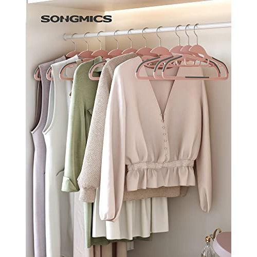Set od 50 plastičnih vješalica za odjeću, 41.5 x 0.5 x 22.5 cm, ružičasto sive | SONGMICS-vitahome.hr
