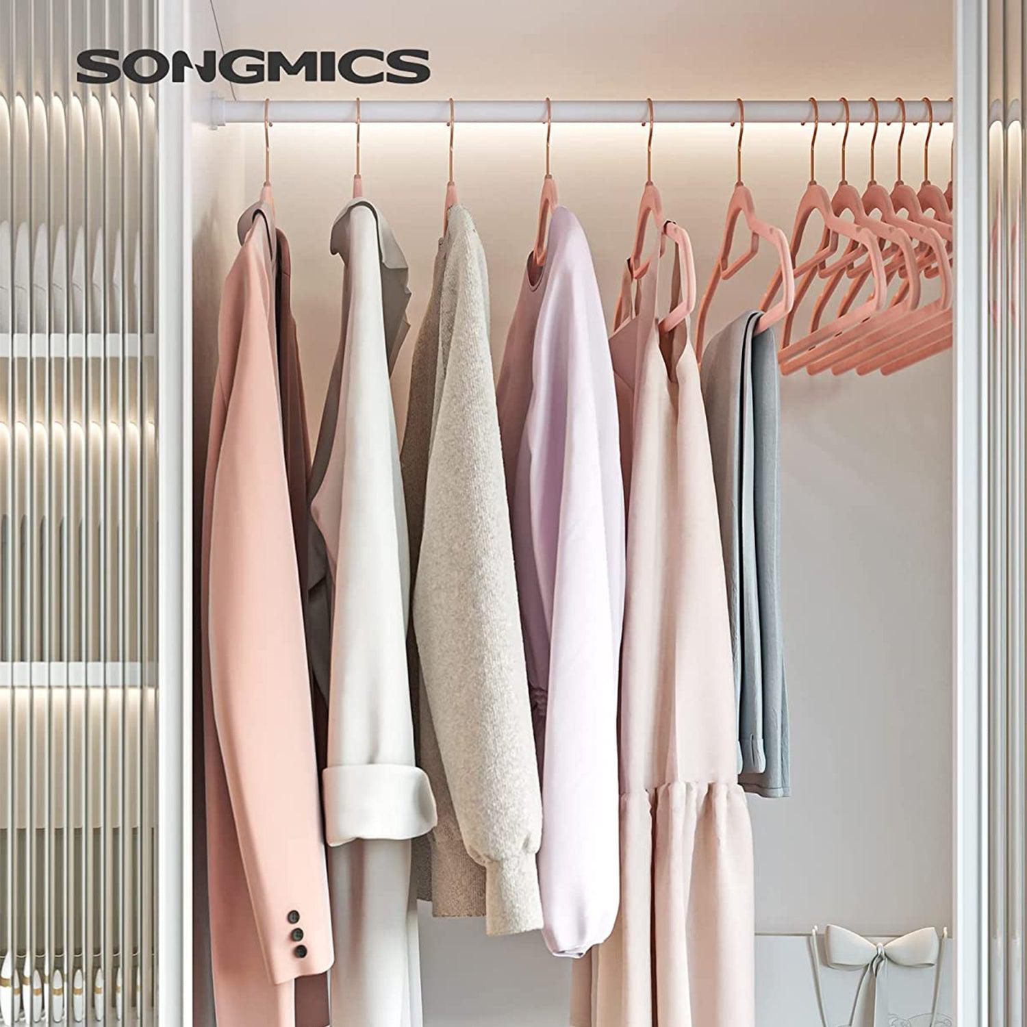 Set od 50 protukliznih, baršunastih vješalica, ružičaste boje | SONGMICS-vitahome.hr