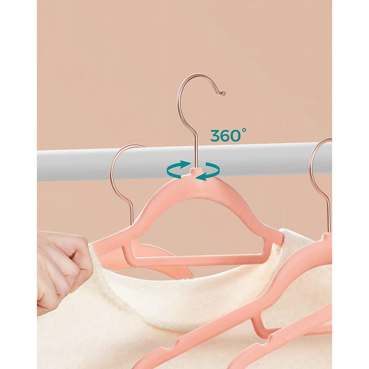 Set od 50 protukliznih, baršunastih vješalica, ružičaste boje | SONGMICS-vitahome.hr