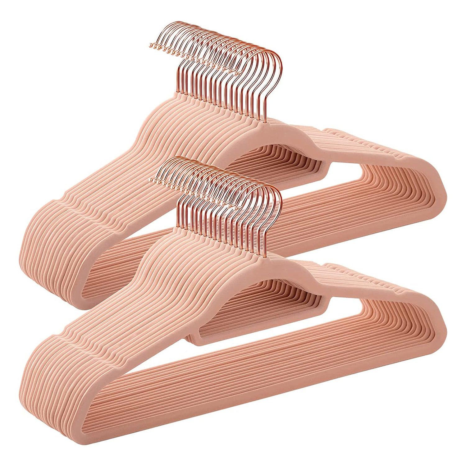 Set od 50 protukliznih, baršunastih vješalica, ružičaste boje | SONGMICS-vitahome.hr