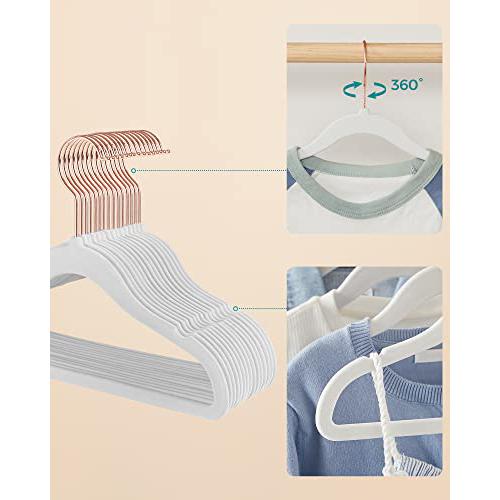 Set od 50 protukliznih vješalica za dječju odjeću, bijele boje | SONGMICS-vitahome.hr