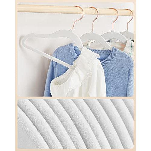 Set od 50 protukliznih vješalica za dječju odjeću, bijele boje | SONGMICS-vitahome.hr