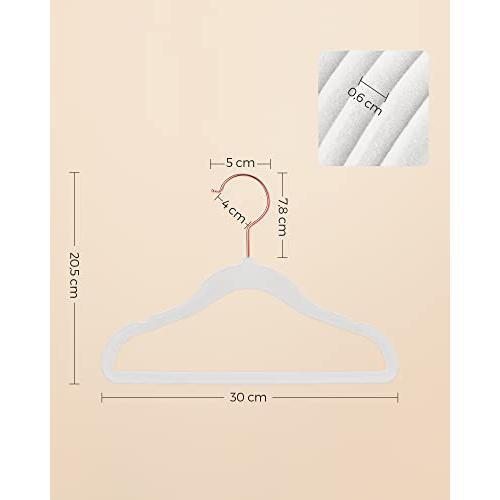 Set od 50 protukliznih vješalica za dječju odjeću, bijele boje | SONGMICS-vitahome.hr