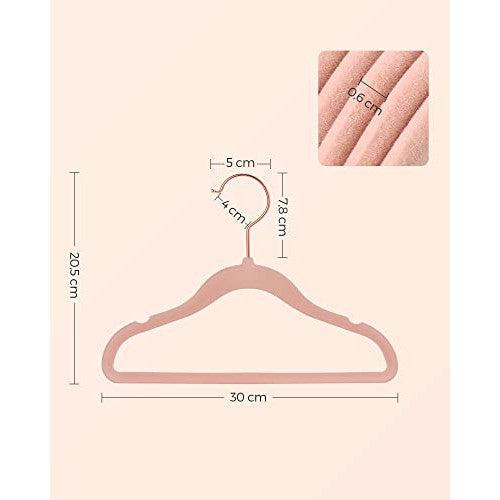 Set od 50 protukliznih vješalica za dječju odjeću, svijetlo ružičaste | SONGMICS-vitahome.hr