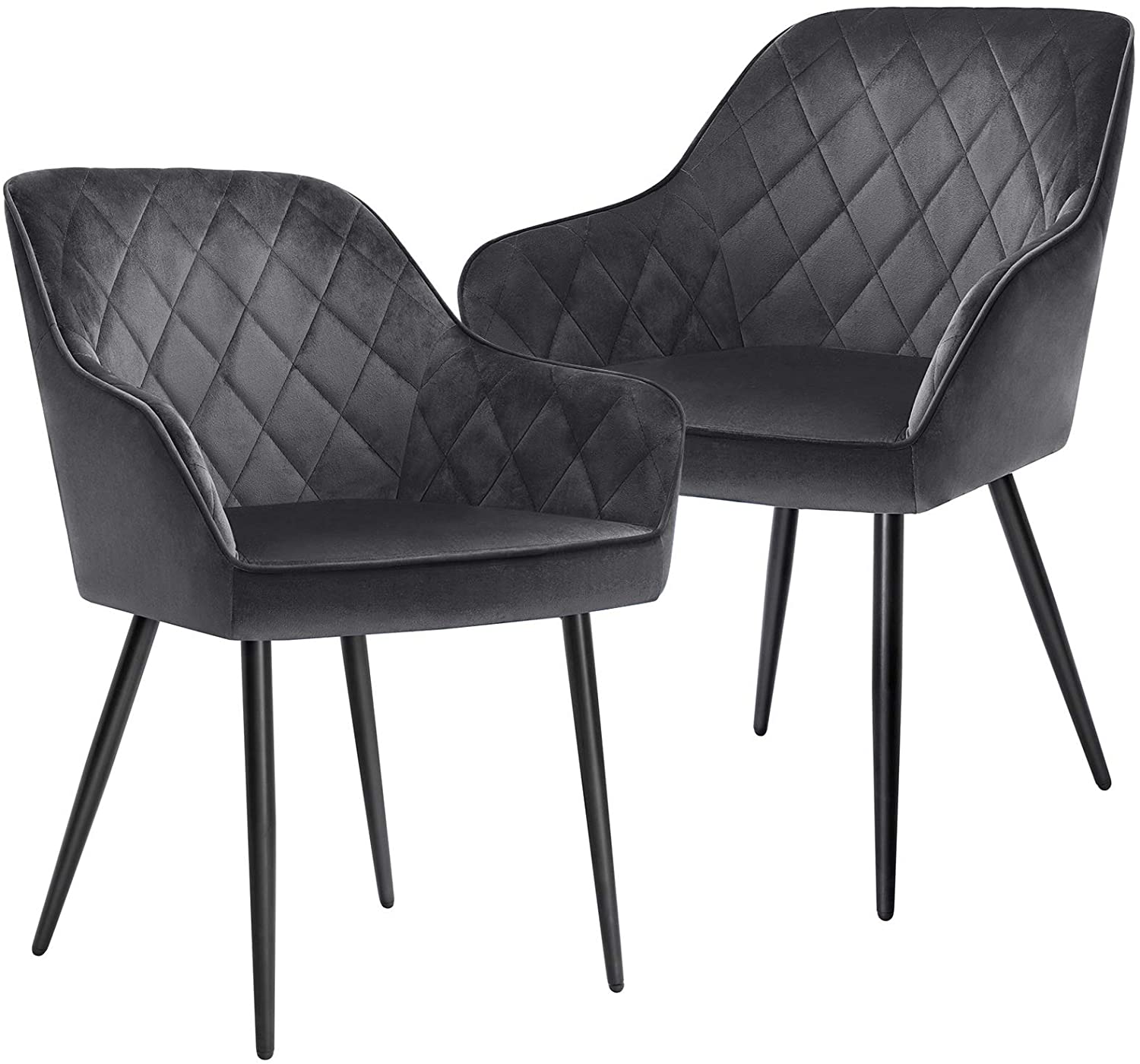 Set od 6 blagovaonskih stolica nosivosti 110 kg, 62,5 x 60 x 85 cm, sive-SONGMICS-Vita Home