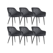 Set od 6 blagovaonskih stolica nosivosti 110 kg, 62,5 x 60 x 85 cm, sive-SONGMICS-Vita Home