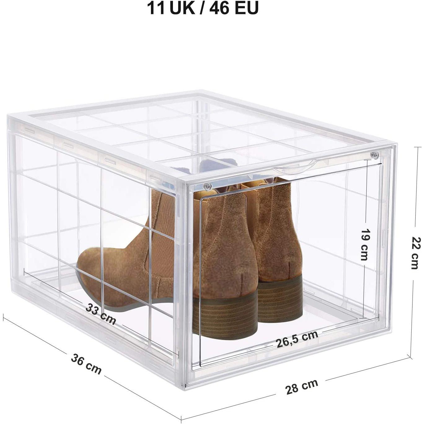 Set od 6 kutija za cipele, kutije za pohranu koje se mogu složiti, prozirno-bijele | SONGMICS-vitahome.hr