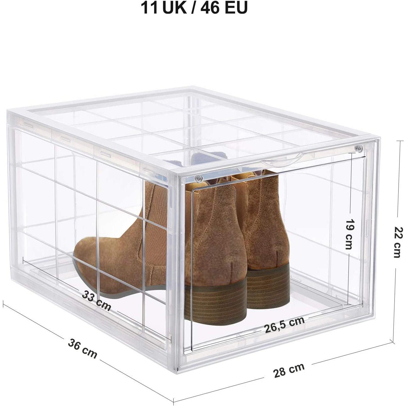 Set od 6 kutija za cipele, kutije za pohranu koje se mogu složiti, prozirno-bijele | SONGMICS-vitahome.hr