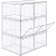 Set od 6 kutija za cipele, kutije za pohranu koje se mogu složiti, prozirno-bijele | SONGMICS-vitahome.hr
