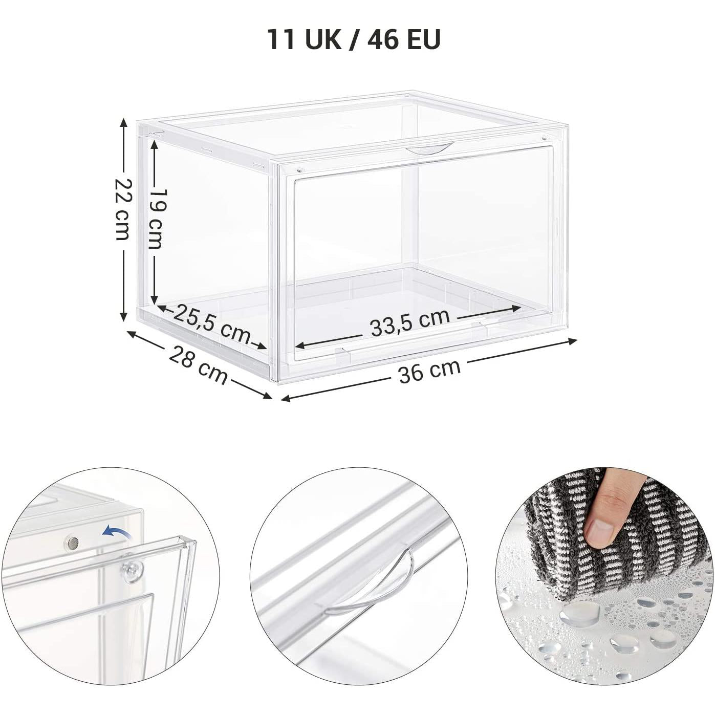 Set od 6 kutija za cipele, kutije za pohranu, prozirne | SONGMICS-vitahome.hr