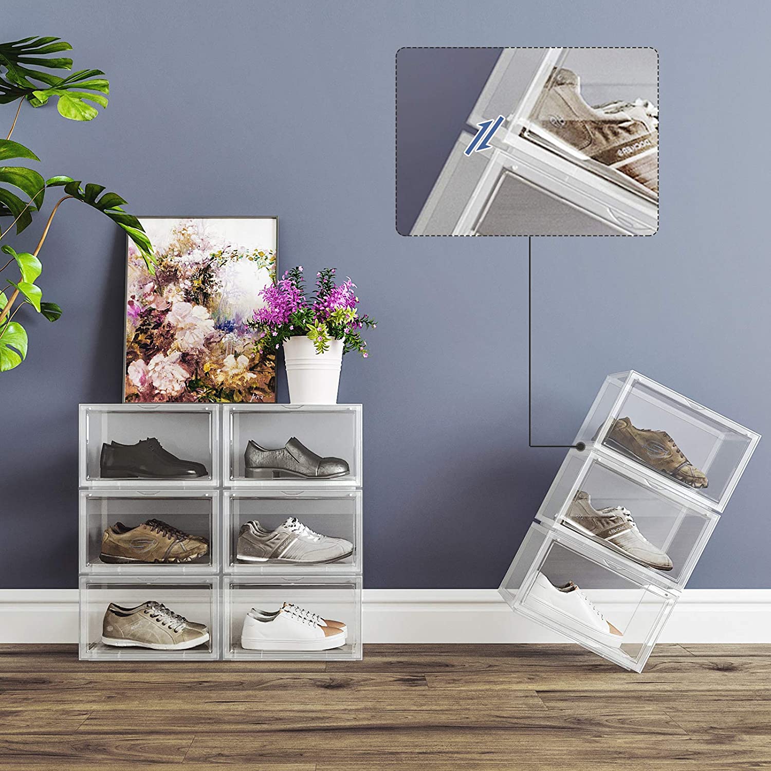 Set od 6 kutija za cipele, kutije za pohranu, prozirne | SONGMICS-vitahome.hr