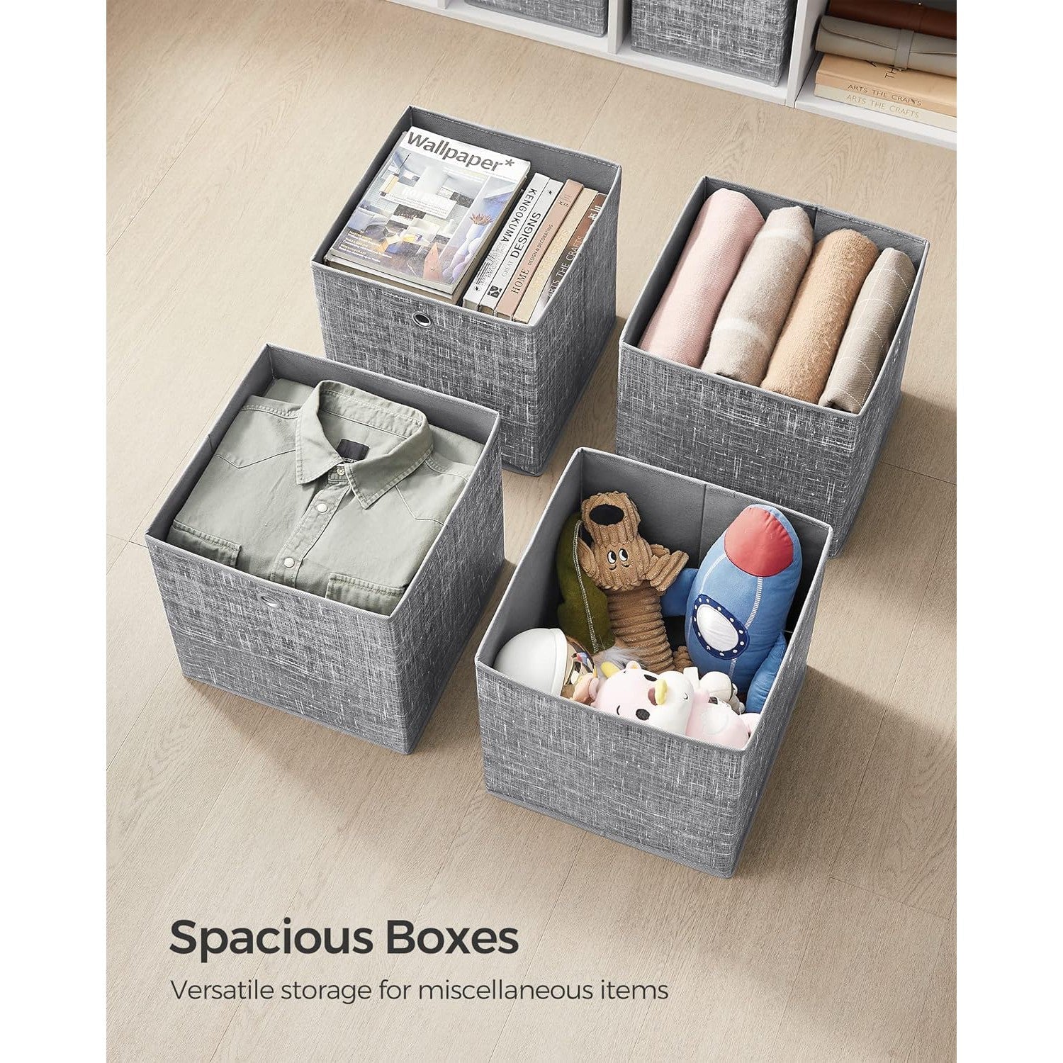 Set od 6 kutija za pohranu, 33x33x33 cm, sive boje | SONGMICS-vitahome.hr