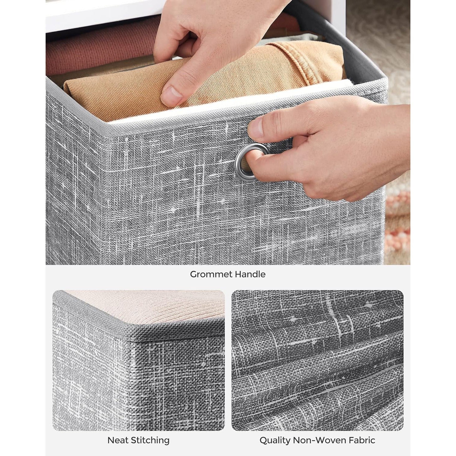 Set od 6 kutija za pohranu, 33x33x33 cm, sive boje | SONGMICS-vitahome.hr