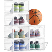 Set od 6 plastičnih, prozirnih kutija za pohranu obuće, 27 x 34,5 x 19 cm, bijele | SONGMICS-vitahome.hr