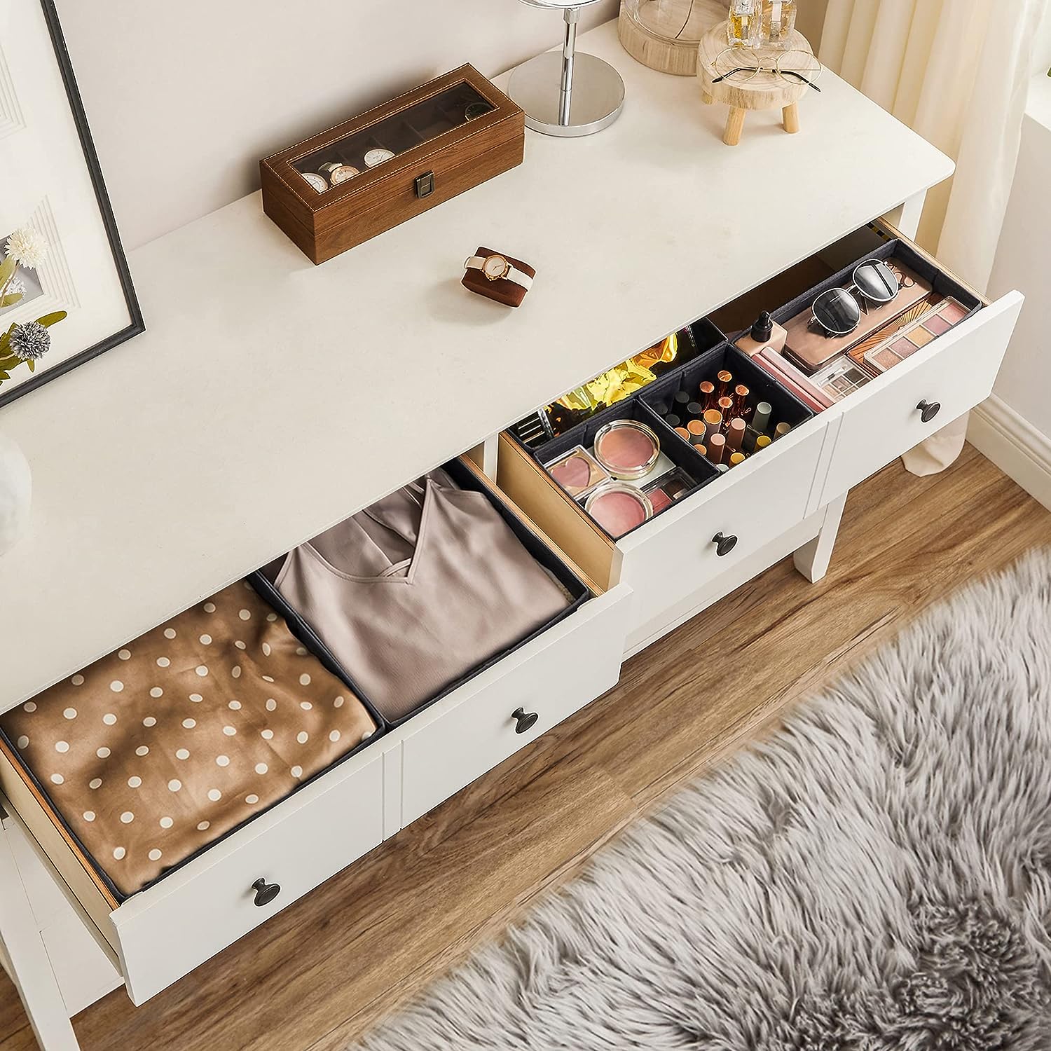 Set od 6 sklopivih kutija, organizatori ladica različitih veličina, mat siva | SONGMICS-vitahome.hr