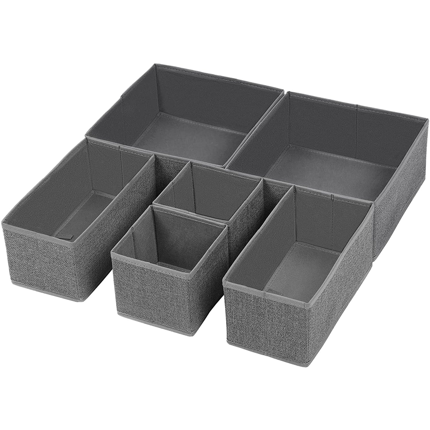 Set od 6 sklopivih kutija, organizatori ladica različitih veličina, tamno siva | SONGMICS-vitahome.hr