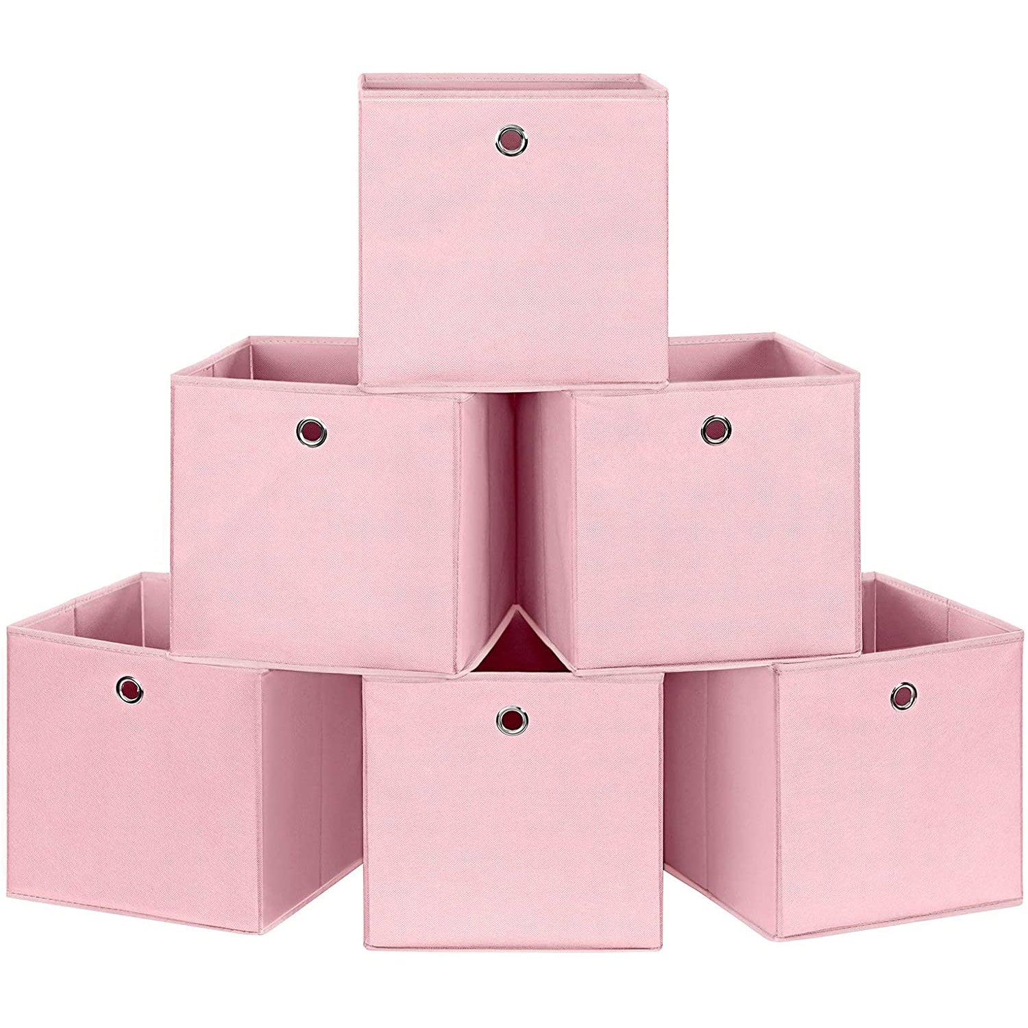 Set od 6 sklopivih kutija za odlaganje, 30 x 30 x 30 cm, ružičaste | SONGMICS-vitahome.hr