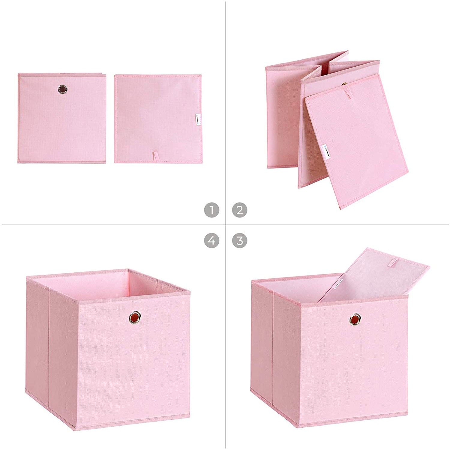Set od 6 sklopivih kutija za odlaganje, 30 x 30 x 30 cm, ružičaste | SONGMICS-vitahome.hr