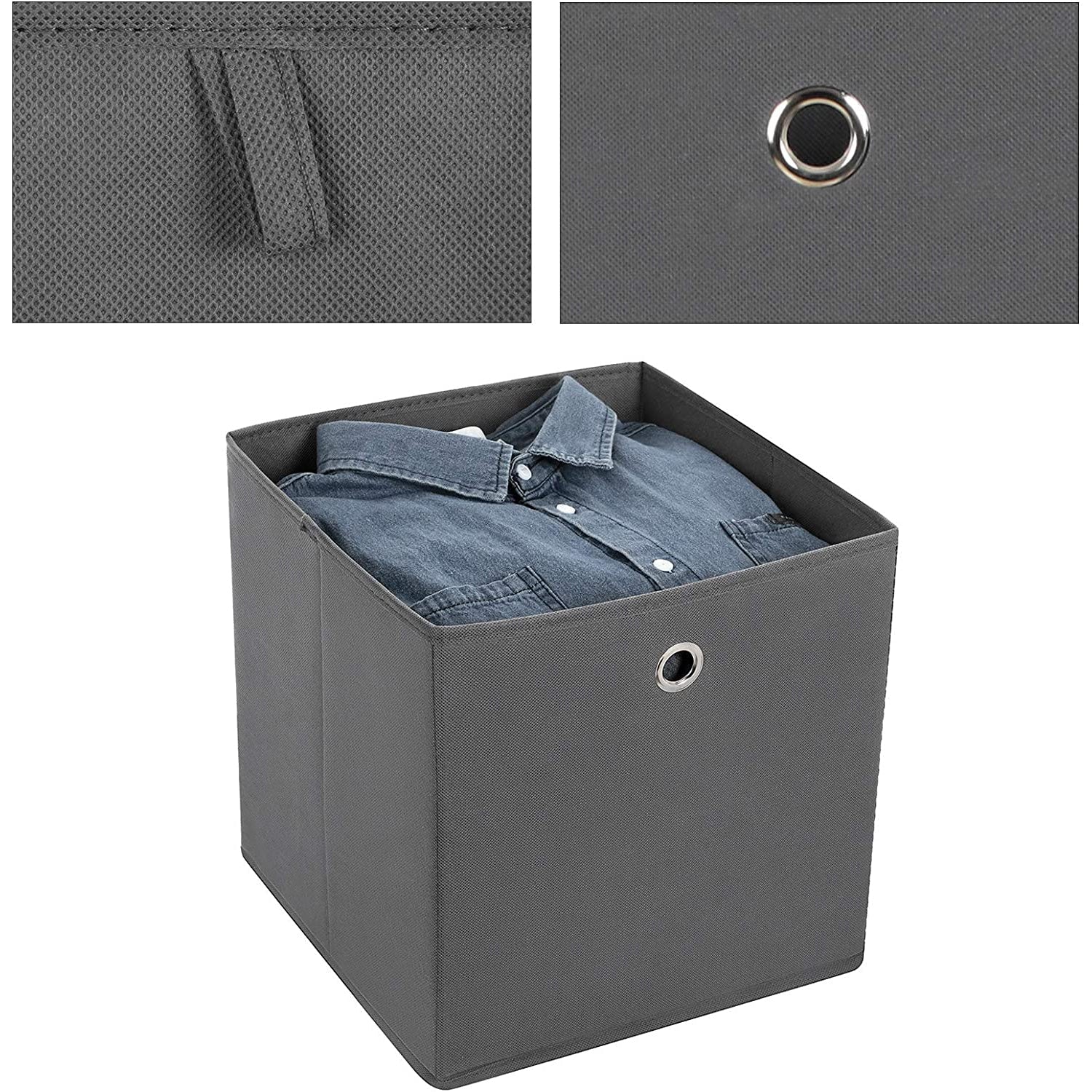 Set od 6 sklopivih kutija za odlaganje, 30 x 30 x 30 cm, sive | SONGMICS-vitahome.hr