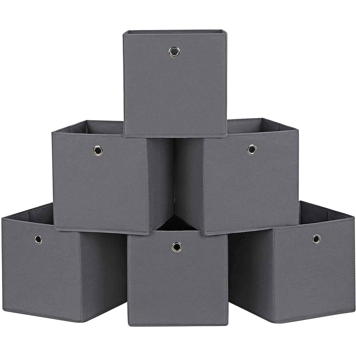 Set od 6 sklopivih kutija za odlaganje, 30 x 30 x 30 cm, sive | SONGMICS-vitahome.hr