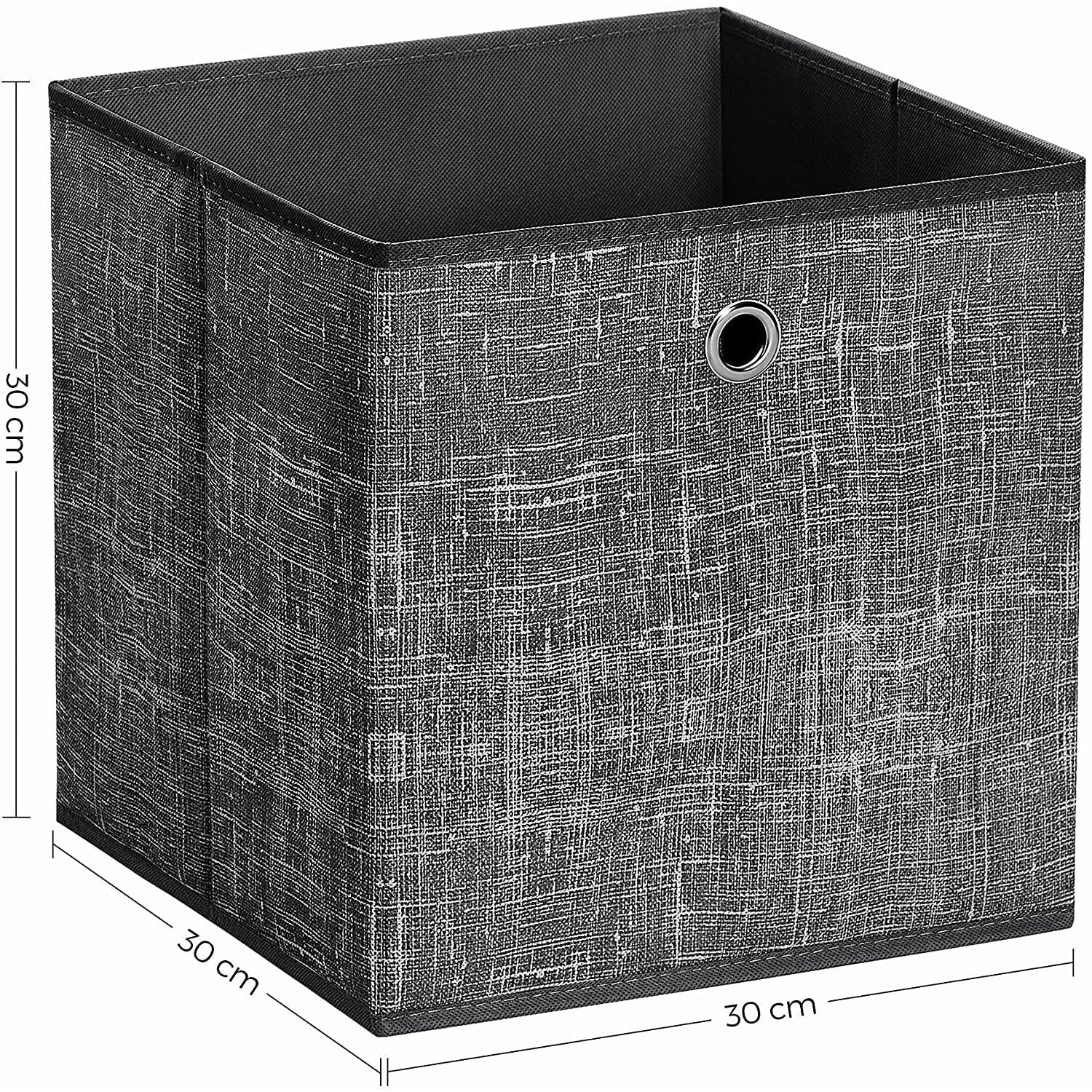 Set od 6 sklopivih kutija za odlaganje 30 x 30 x 30 cm, sivo - crne | SONGMICS-vitahome.hr