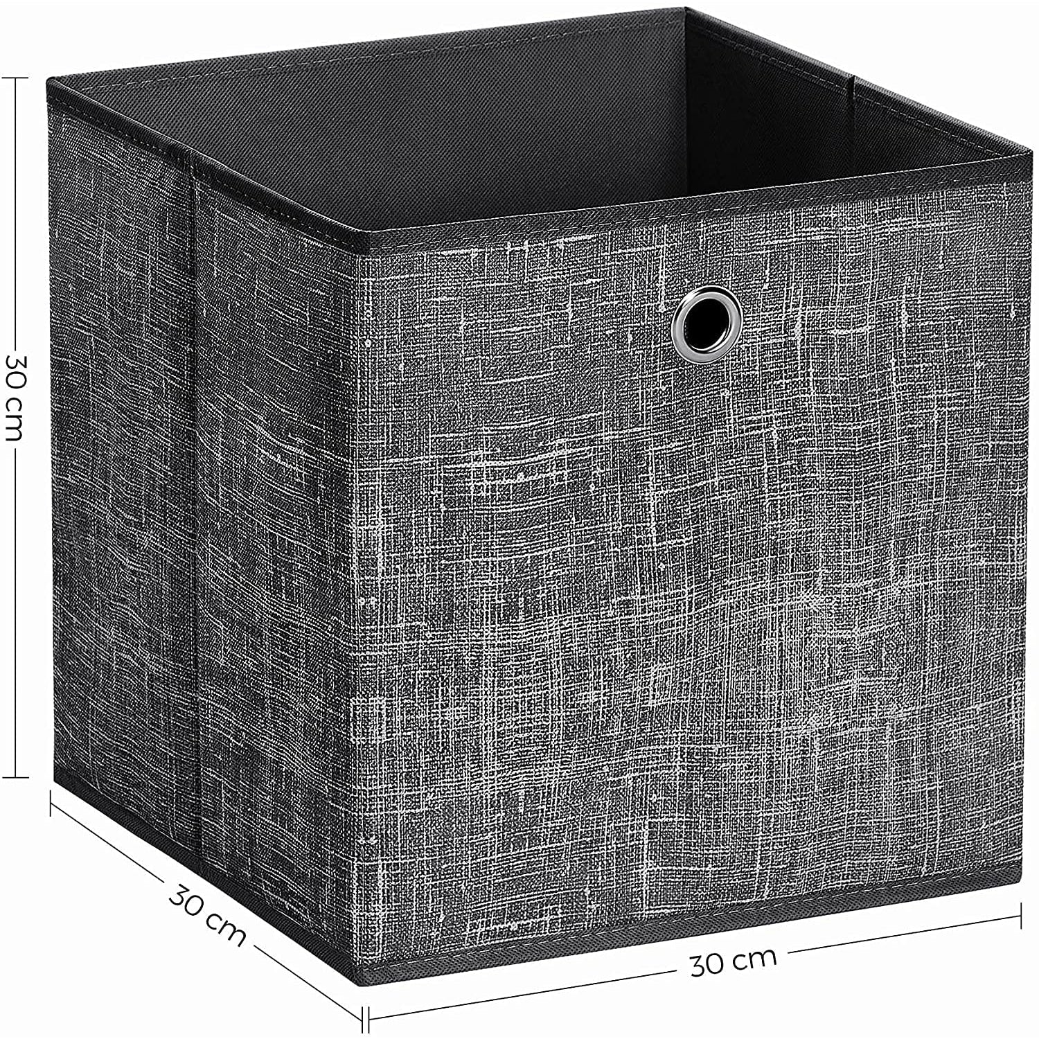 Set od 6 sklopivih kutija za odlaganje 30 x 30 x 30 cm, sivo - crne | SONGMICS-vitahome.hr
