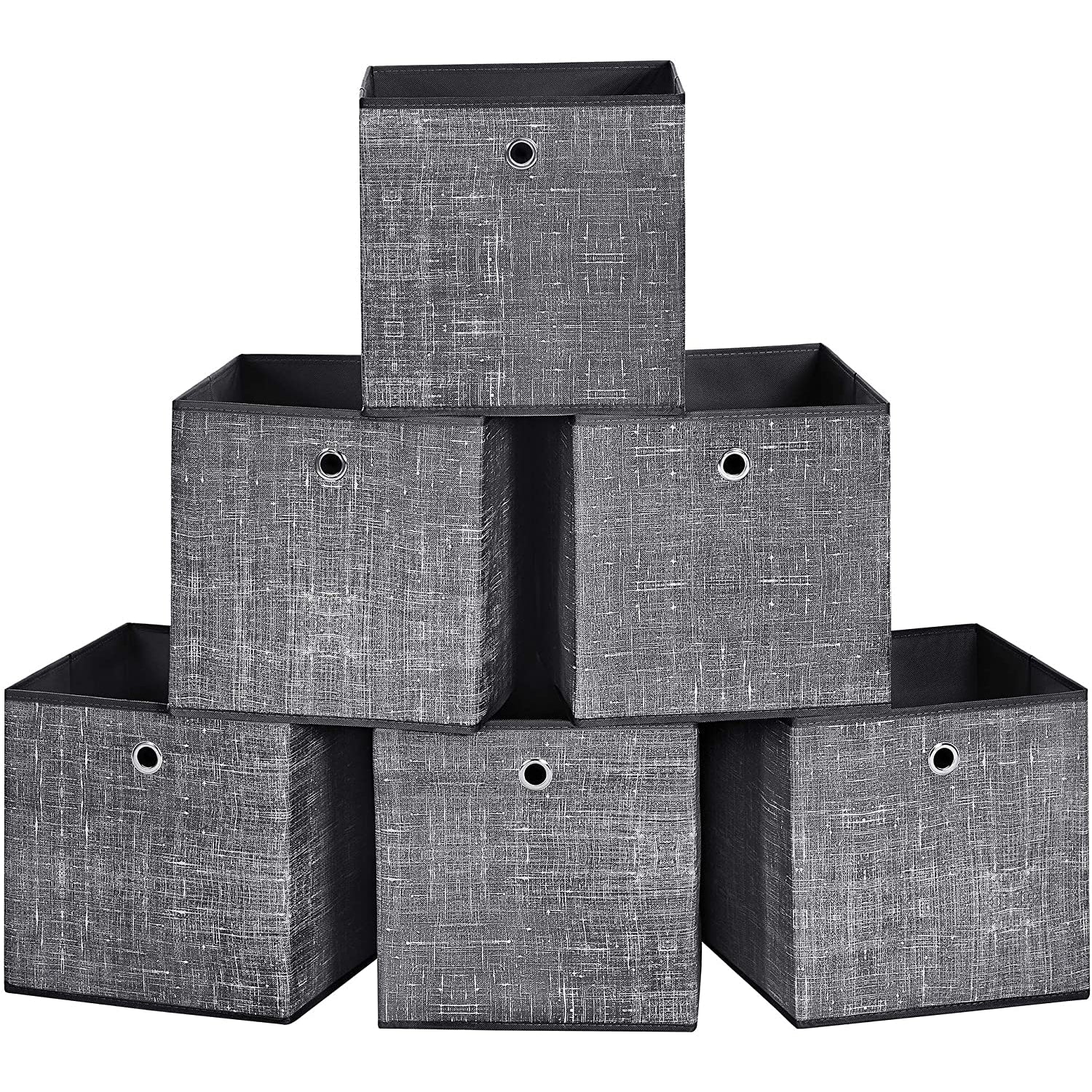 Set od 6 sklopivih kutija za odlaganje 30 x 30 x 30 cm, sivo - crne | SONGMICS-vitahome.hr