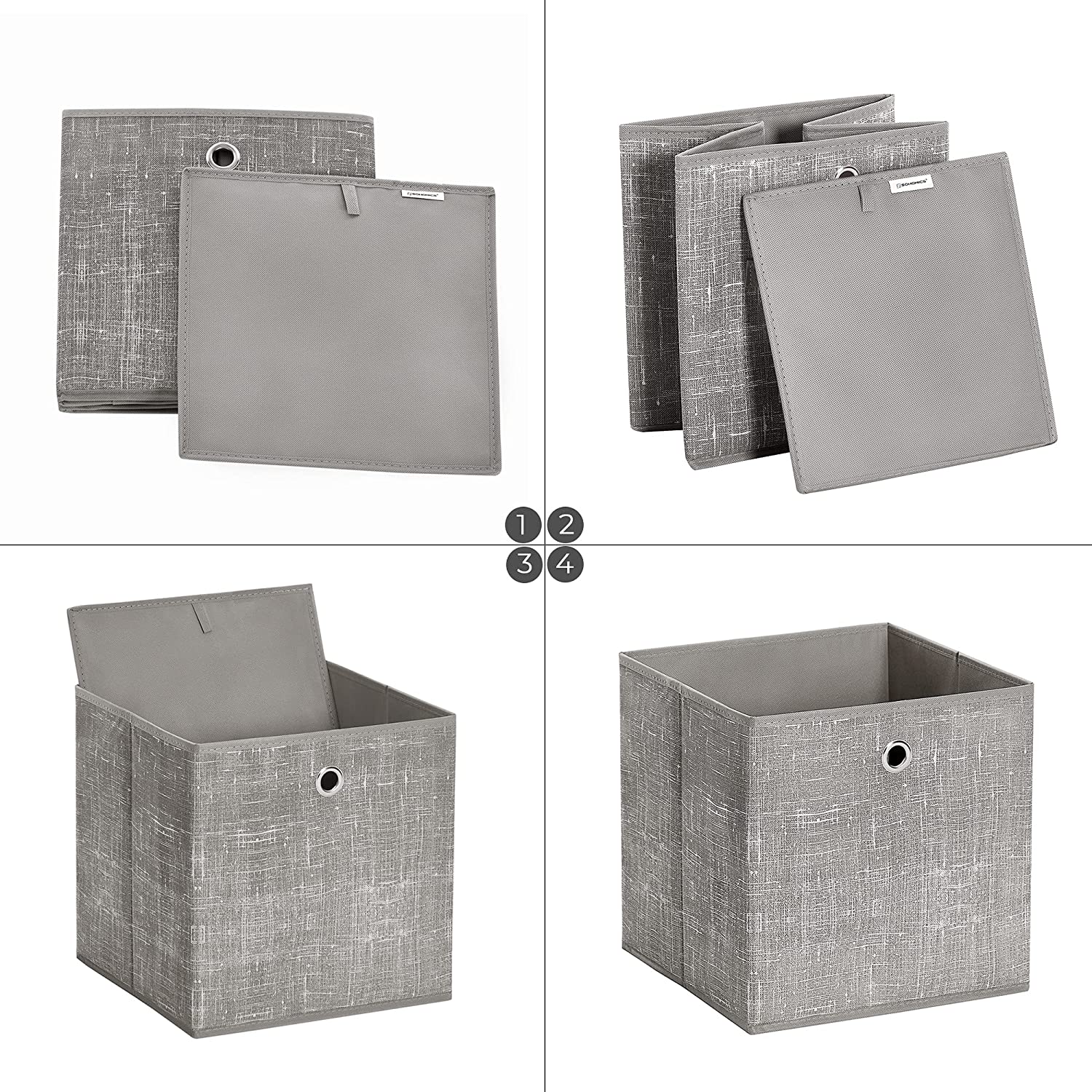 Set od 6 sklopivih kutija za odlaganje 30 x 30 x 30 cm, taupe | SONGMICS-vitahome.hr