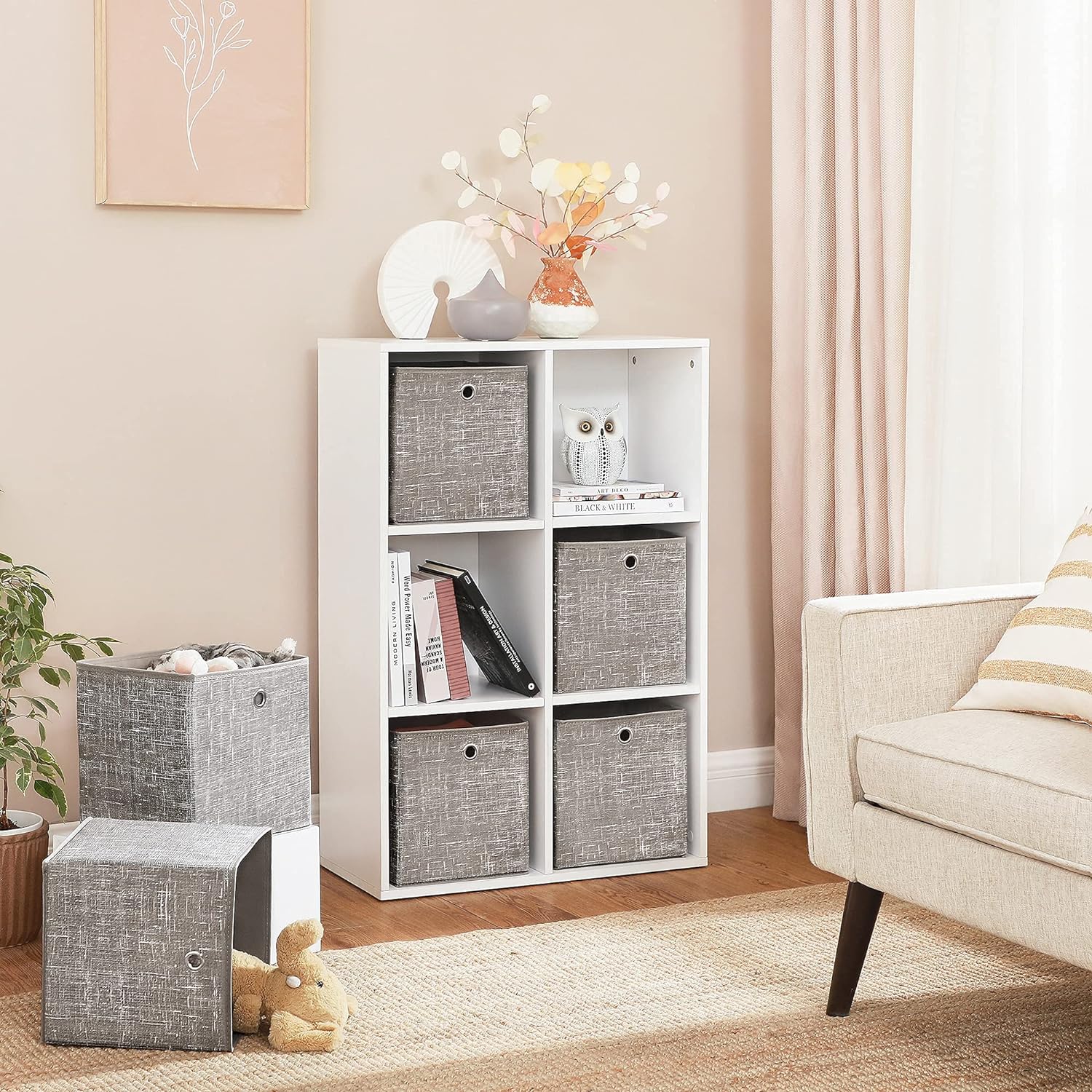 Set od 6 sklopivih kutija za odlaganje 30 x 30 x 30 cm, taupe | SONGMICS-vitahome.hr