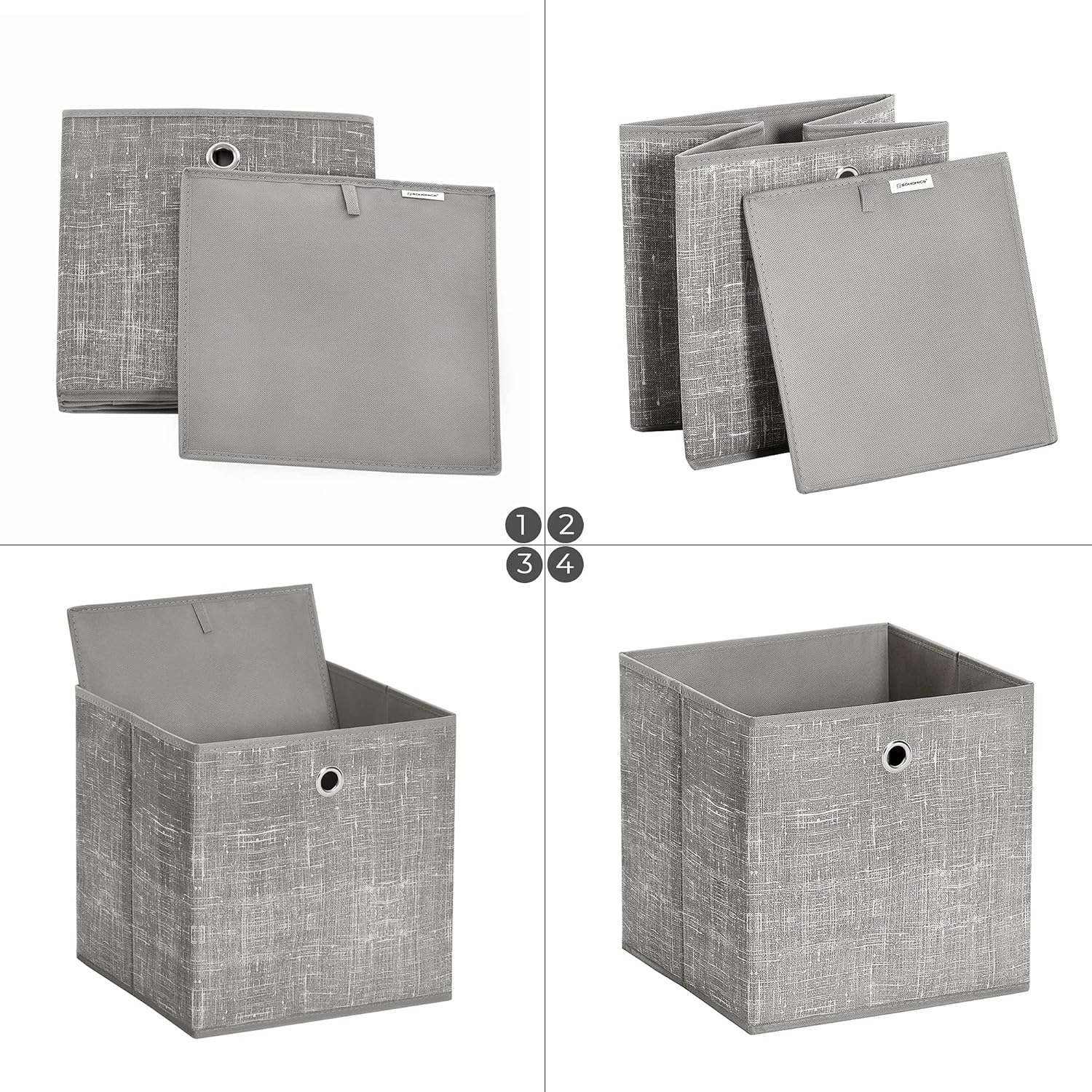 Set od 6 sklopivih kutija za odlaganje 30 x 30 x 30 cm, taupe | SONGMICS-vitahome.hr