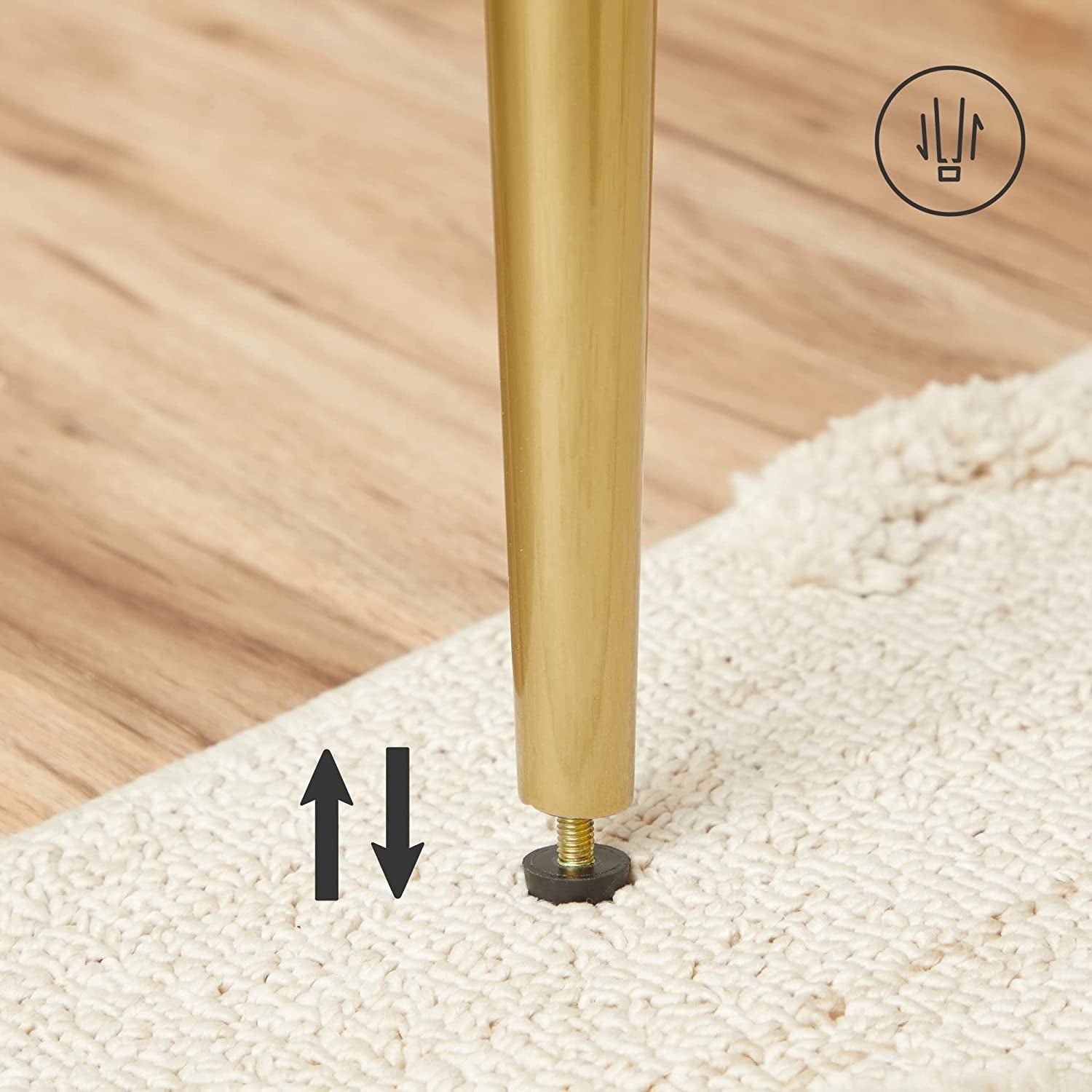Set od 6 tapeciranih blagovaonskih stolica, 62,5 x 85 x 60 cm, sivo-zlatna-SONGMICS-Vita Home