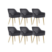 Set od 6 tapeciranih blagovaonskih stolica, 62,5 x 85 x 60 cm, sivo-zlatna-SONGMICS-Vita Home