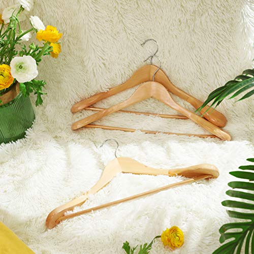 Set od 6 vješalica za odijela s extra širokim djelom za ramena, boje drveta | SONGMICS-vitahome.hr