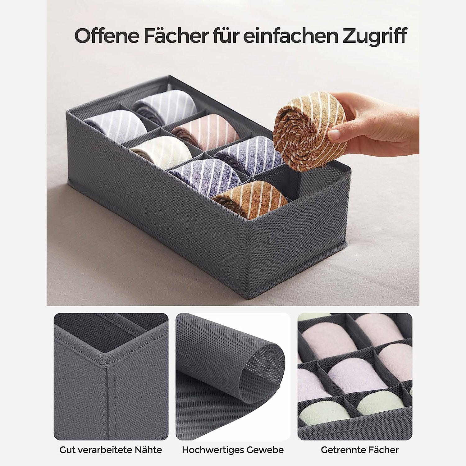 Set od 8 organizatora ladica, sklopive kutije od tkanine različitih dimenzija, sive | SONGMICS-vitahome.hr