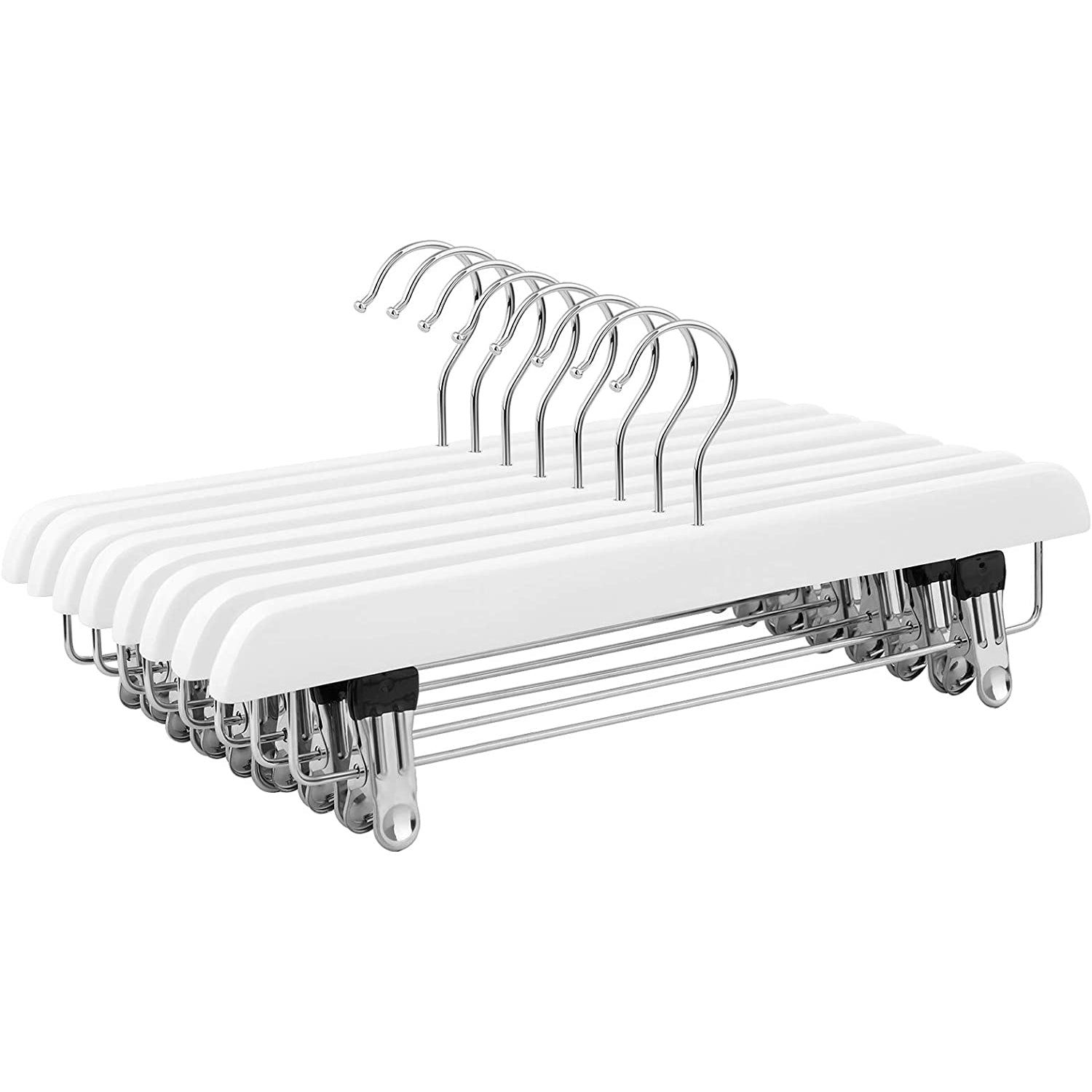 Set od 8 vješalica za suknje i hlače, bijela | SONGMICS-vitahome.hr