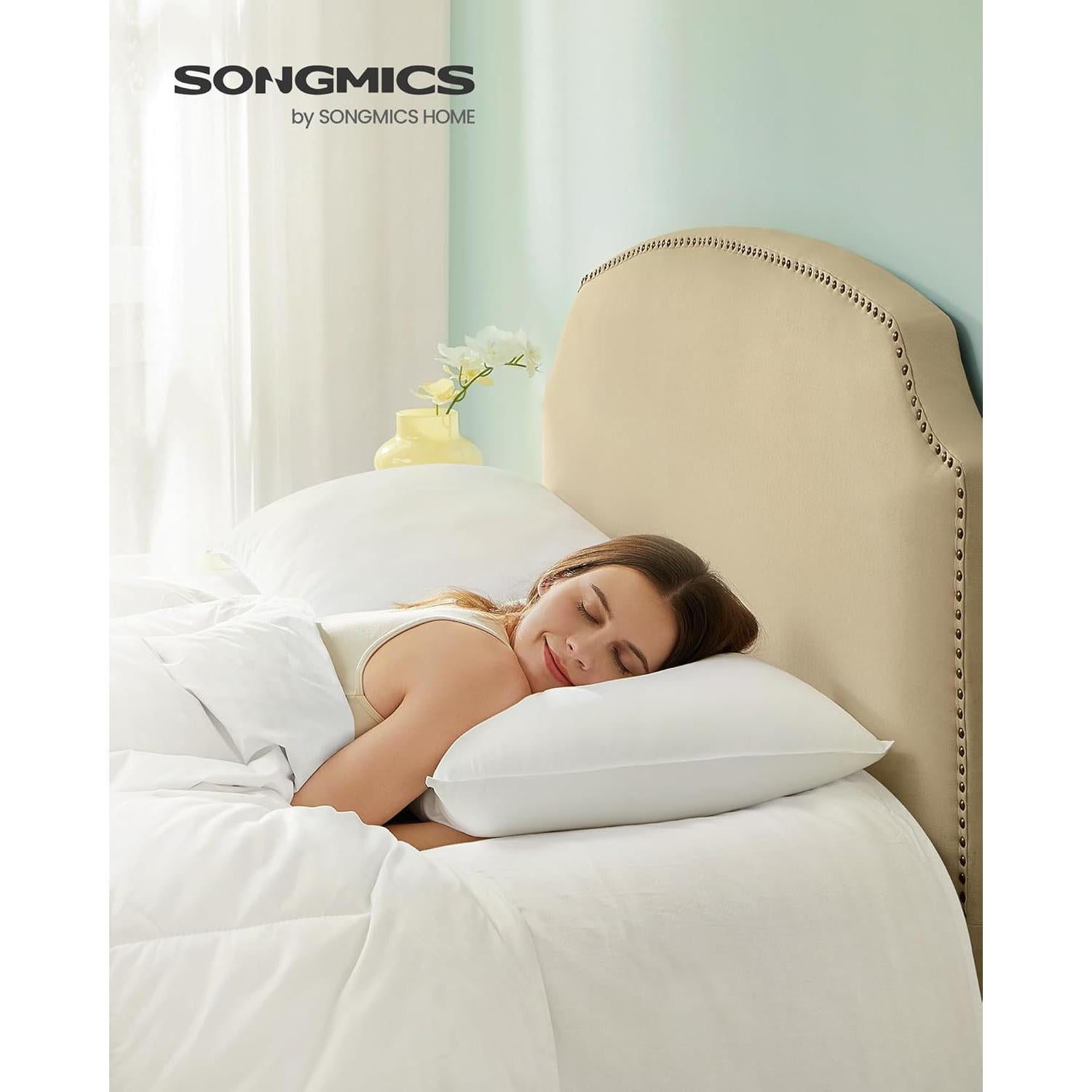 Set od dva jastuka, 800 g punjenja, perivi u perilici, 74 x 48 cm, bijeli | SONGMICS-vitahome.hr
