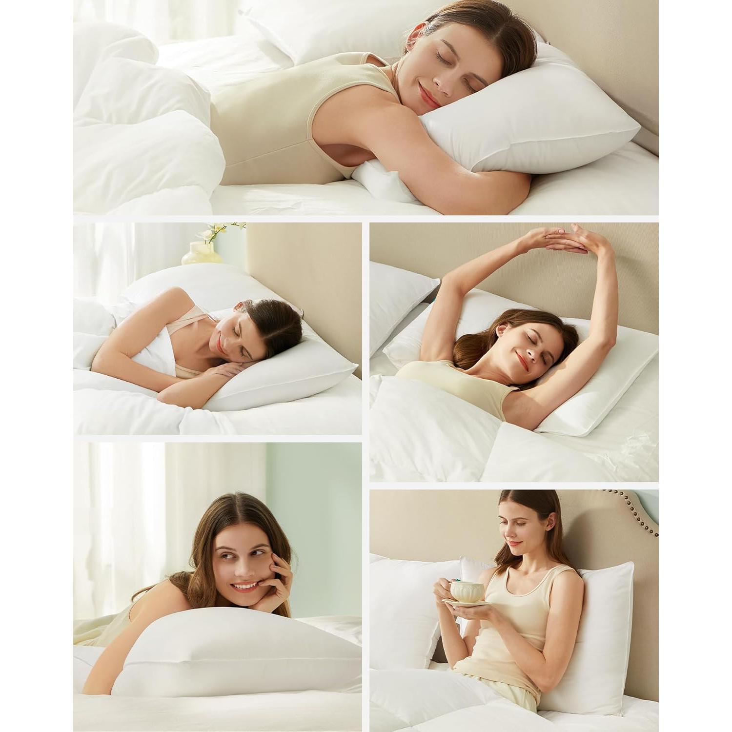 Set od dva jastuka, 800 g punjenja, perivi u perilici, 74 x 48 cm, bijeli | SONGMICS-vitahome.hr