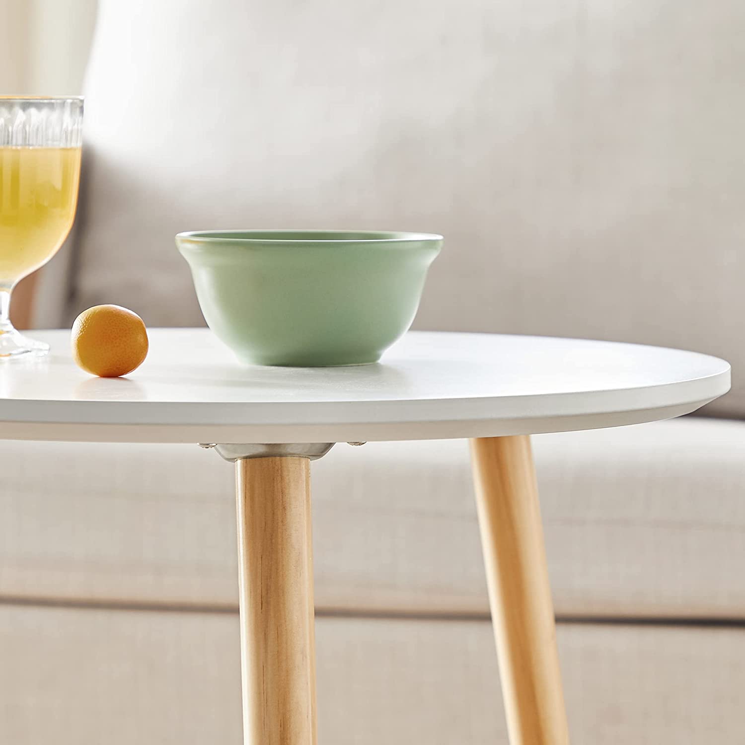 Set od dva mala stolića, stolovi za kavu, boja drveta i bijela boja | SONGMICS-vitahome.hr