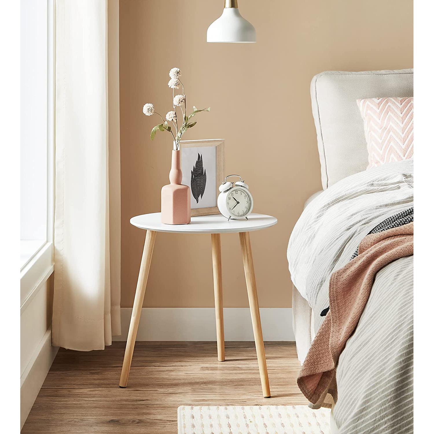 Set od dva mala stolića, stolovi za kavu, boja drveta i bijela boja | SONGMICS-vitahome.hr