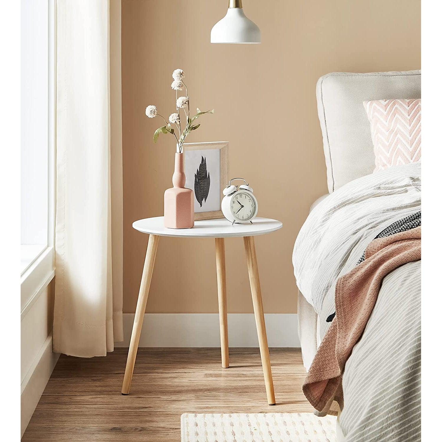 Set od dva mala stolića, stolovi za kavu, boja drveta i bijela boja | SONGMICS-vitahome.hr