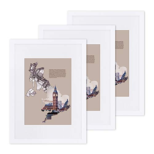 Set okvira za slike, 3 komada, za A3 format, bez držača, bijeli