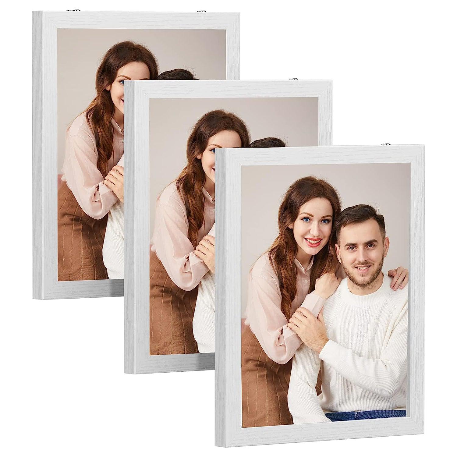 Set plutajućih okvira za slike 3 kom, 2 staklene ploče, bijeli | SONGMICS-vitahome.hr