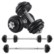 set ručnih utega 2 u 1, s podesivim težinama od 15 kg, crni